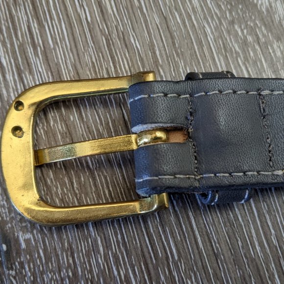 Vintage Yves Saint Laurent YSL grey cotton canvas leather belt - Picture 7 of 7